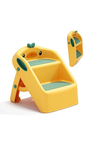 Generic مقعد خطوة للأطفال الصغار من Aputue، مقاوم للانزلاق، قابل للطي مع مقابض للأطفال.