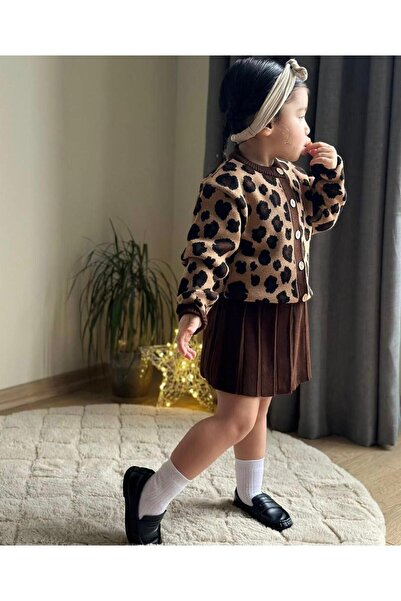 Babyland Leopar Desenli Etekli Takım