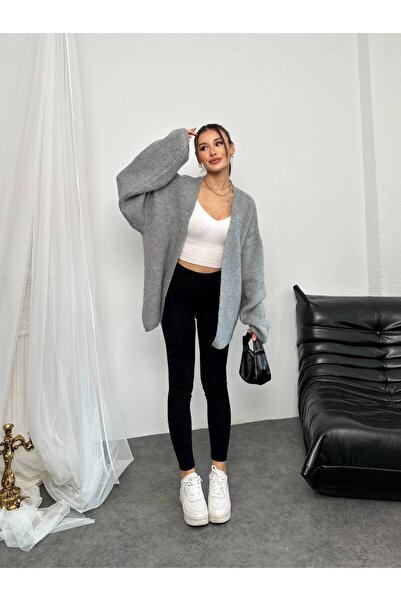 GİYSİ DÜNYASI 57 Bearded Fleece-Lined Fabric Cardigan