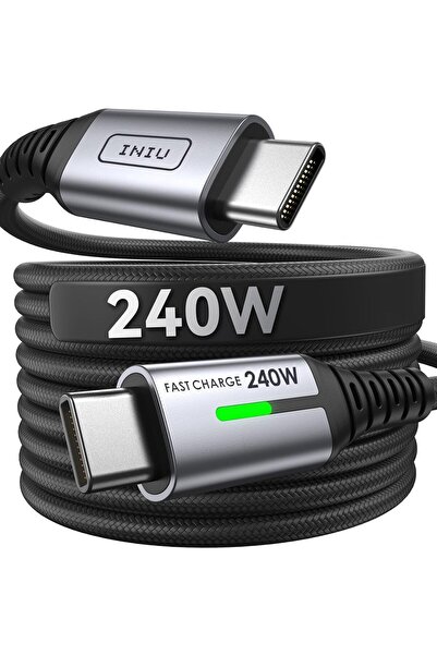 iniu كابل USB-C 240 واط بطول 2 متر (مضفر من النايلون) - شحن سريع لهاتف iPhone...