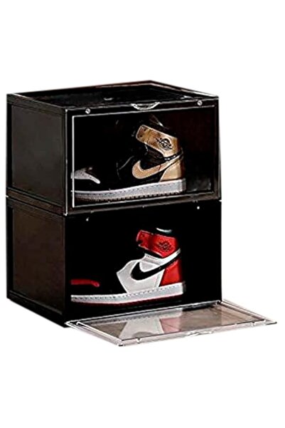 Generic صندوق تخزين أحذية Lushh، صناديق تنظيم مفتوحة من الجانب - يخزن الأحذية بمقاس يصل إلى 46 في المملكة المتحدة (مقاس كبير)، صندوقان