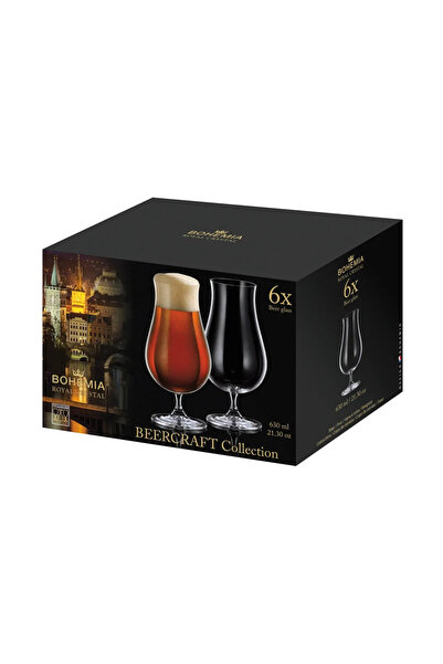 Bohemia Royal Crystal Set of 6 Bohemia Beercraft crystal glasses 630 ml