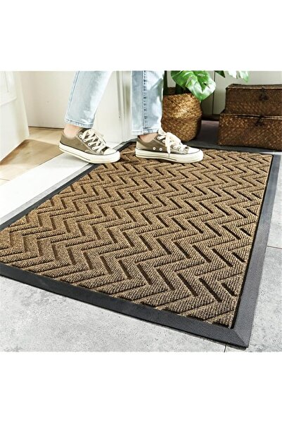 Generic سجادة باب أمامية من HYTTER مقاس 45 × 75 سم، سجادة مطاطية للمدخل الداخلي والخارجي، مصيدة الأوساخ الخارجية