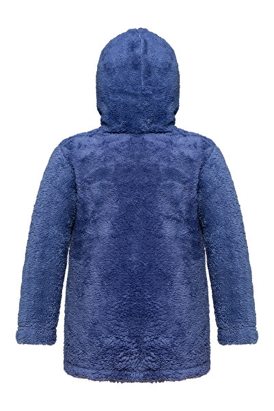 EtkiModa Мъжка синя флисова яке с качулка