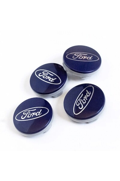 Aftermarket Set de 4 capace de jantă, 54 mm, Ford, albastre, pentru jante din...