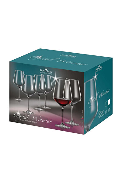 Bohemia Royal Crystal Set of 6 Bohemia Crystal Winestar Glasses 840 ml