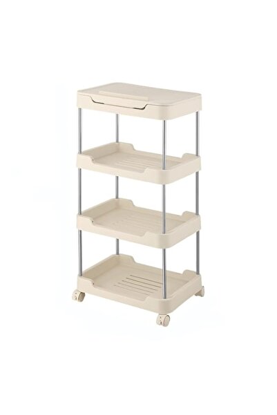 Generic عربة تخزين متدحرجة، منظم أدوات متنقل مع رف علوي قابل للتعديل، أبيض، 3 و4 طبقات (4 طن)