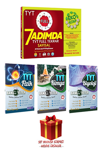 Tonguç Yayınları TYT Full 7 Adımda Sayısal Ful Tekrar+Fizik+Kimya+Biyoloji Ba...
