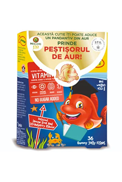 Möller's Gummy fish with Omega-3, lime and strawberry flavor, 36 jellies, Moller's