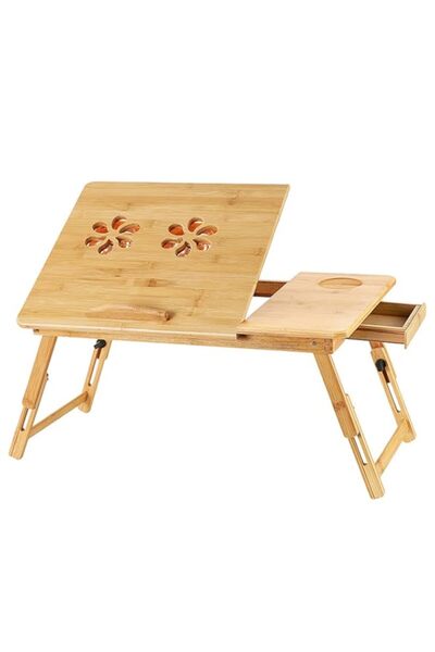 Generic حامل طاولة مكتب كمبيوتر محمول قابل للتعديل والحمل وقابل للطي من SKEIDO وحامل سرير وحاجز مضاد للانزلاق