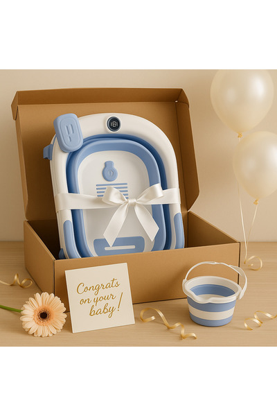 Un 8-Piece Baby Bath Set with Digital Thermometer and Practical Accessories