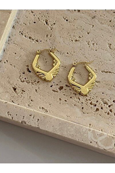 FIERA JEWELRY Vintage Altın Kaplama Çelik Kadın Küpe