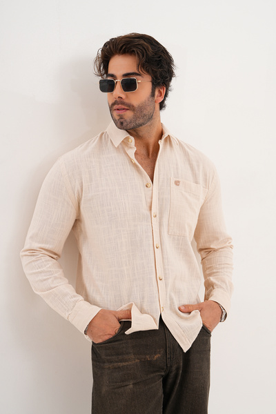 Catto Peak Gömlek %100 Pamuk Yıkamalı Mevsimlik Oversize Erkek Gömlek