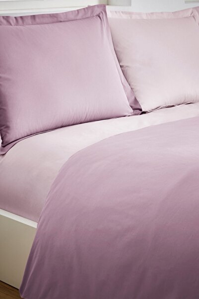 Özdilek Single Duvet Cover Set with Elastic Sheet - Powder 100% Cotton