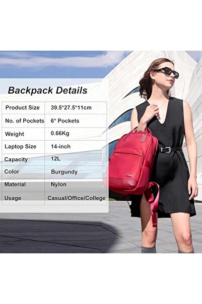 Chantria CB00762 Women's Lightweight Waterproof Anti-Theft Nylon Laptop Backpack