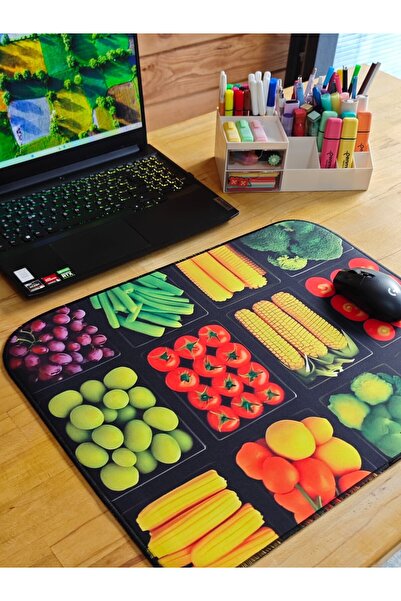 sgeteknoloji Sge Technology 55X45 cm Vegetables Anti-Slip Base Speed Surface Gamer Mouse Pad Gaming Pad