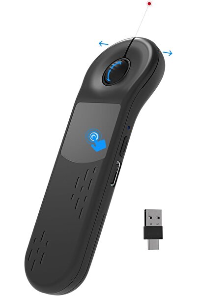 NEONI ماوس هوائي مع لوحة لمس - قابل لإعادة الشحن، بلوتوث وجهاز تحكم عن بعد 2.4 جيجاهرتز (أسود)