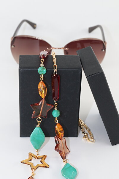 KEEBA Non-Lost Beauty Women's Glasses Chain. Gold Color Beaded Glasses Rope Strap Elegance Accessory