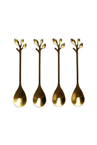 Other Set de 4 linguri cu foiță de aur, oțel inoxidabil, DECORATIVE