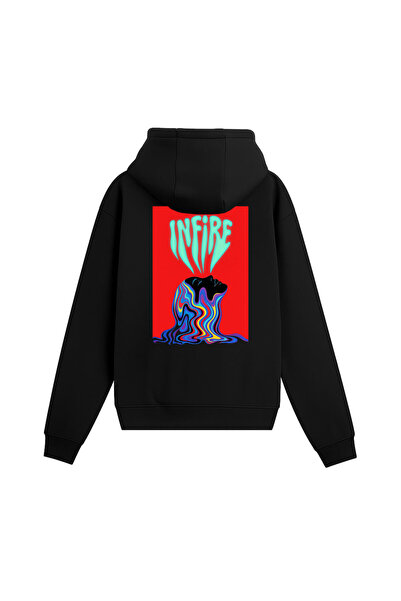 Infire clothing Unisex Oversized Infire Hoodie Black
