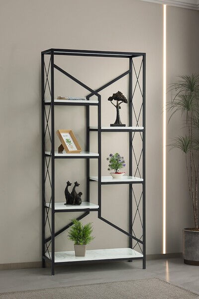 Sweet Home Masa Sandalye Vega Metal Kitaplık 6 Raflı Ev Ofis Rafı Dosya Kitap...