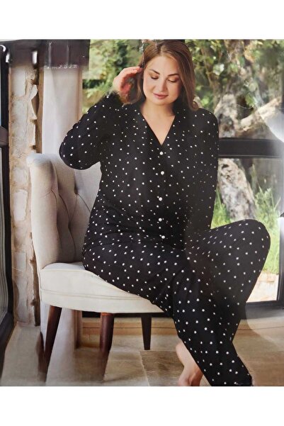 Pijamoni Σετ πιτζάμες με μακρυμάνικο μπλουζάκι με γιακά και κουμπιά μπροστά