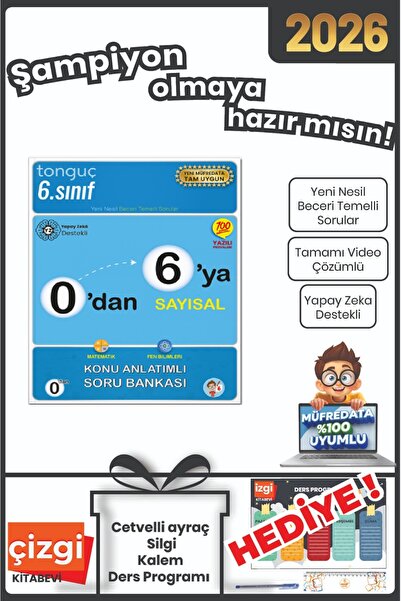 Tonguç Yayınları 0'dan 6'ya Sayısal Konu Anlatımlı Soru Bankası
