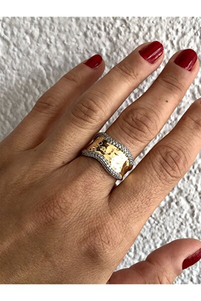 Gözde Tasarım Butik Women's Special Series Vip Steel Stone Gold Gold Color Ring