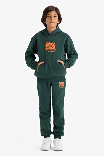 DeFacto Pantaloni de sport cu imprimeu pentru băieți cu talie elastică (25 WN)