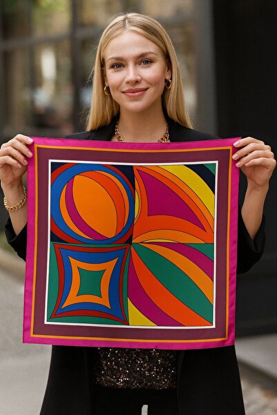 BALIENTE Eșarfă de damă cu model FLR9 50x50 cm