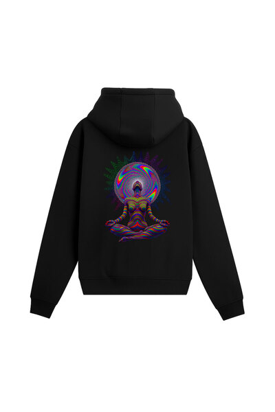 Infire clothing هوديي للجنسين قصة فضفاضة كوزميك أواكينينج باللون الأسود