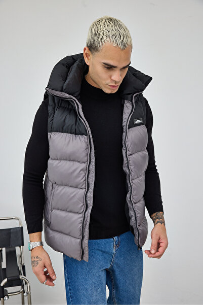 MADZEYMODA Premium ανδρικό γιλέκο με κουκούλα χοντρό καπνιστό φουσκωτό γιλέκο LS-59293