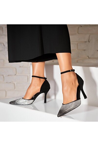 Joana Γυναικεία Μαύρα Σουέτ Γόβες Στιλέτο - 9CM