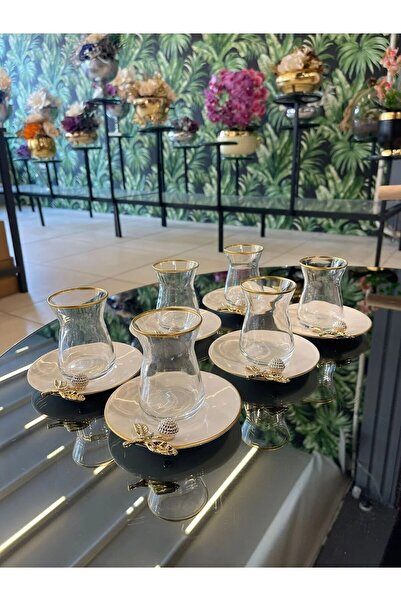 golden glass Paşabahçe Pandoranin Kutusu Porselen Tabakli Taşli Hediyelik Cay...