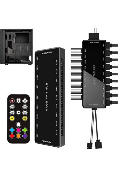 Other Advanced ARGB Fan Controller with Remote — ARGB & PWM 2-in-1 Hub (9 Fan...