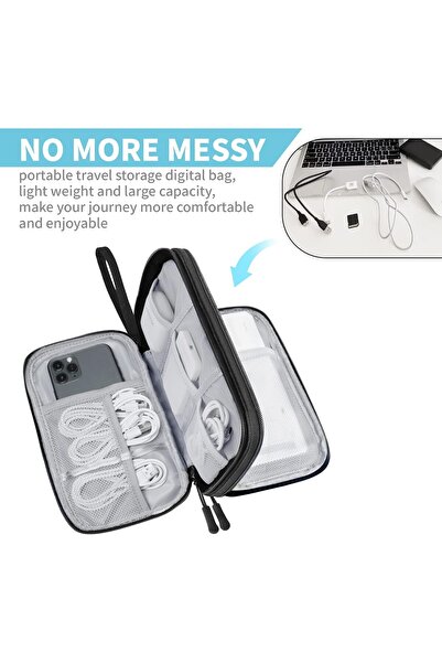 Bukela منظم الأجهزة الإلكترونية - حقيبة تخزين محمولة مقاومة للماء للأجهزة الإلكترونية الصغيرة وبطاقات SD والتلفزيون