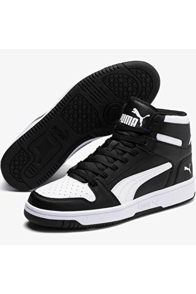 Puma Rebound Layup SL Erkek Bilekli Günlük Ayakkabı 36957301 SİYAH BEYAZ