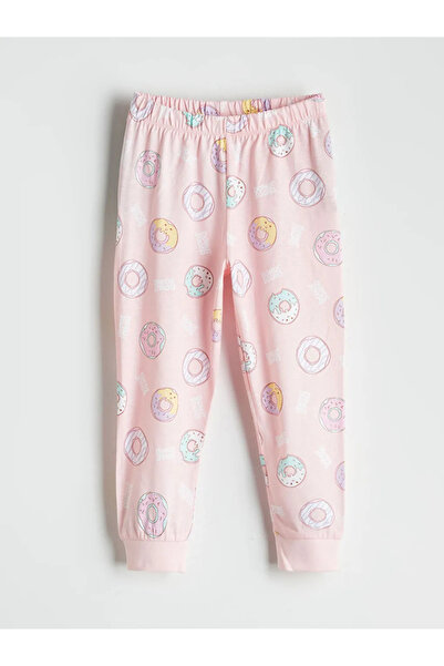 LC Waikiki Lcw Kids Pink Crew Neck Printed Girls' Pajamas Set