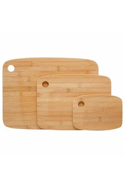Other SET OF 3 CUTTING BOARDS round bamboo handle
