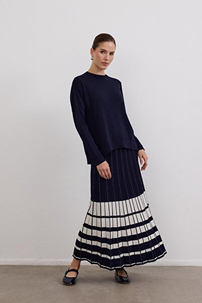 Hilay Perla Piliseli Triko Etekli Takım LACİVERT