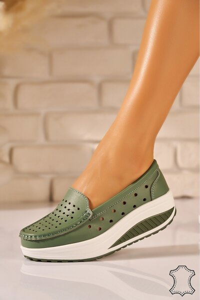 Joana Γυναικεία Τυρκουάζ Δερμάτινα Μοκασίνια από την Anzal