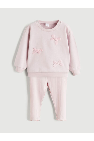 LC Waikiki Bow Baby Girls' Sweatshirt and Leggings 2 Pack