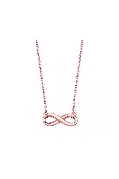 Alore Colier din argint cu pandantiv infinit - aur roz,