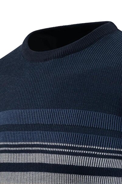 Çizgi Triko Ανδρικό πουλόβερ με λαιμόκοψη Σελανίκι Πλεκτό Κλασικό Καλούπι 5245C BGL-ST04860