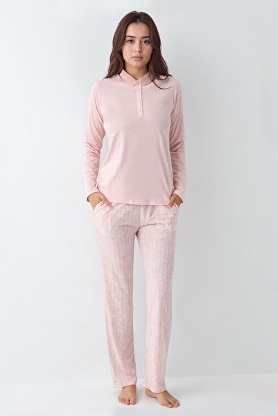 Pierre Cardin Kadın Gül Kurusu Pamuklu Modal Pijama Takımı Q9P0K8C6K