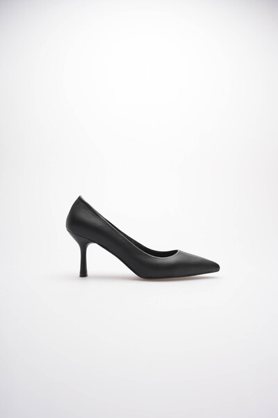 by selvi Lukka Shoes Women's Adal Black Genuine Leather Inside and Outside 11cm Heeled Stiletto