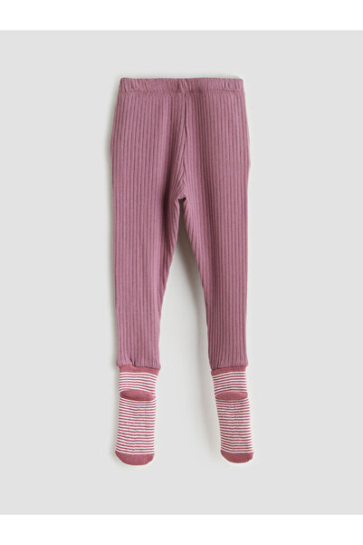 LC Waikiki Beli Lastikli Kız Bebek Çoraplı Pijama Alt