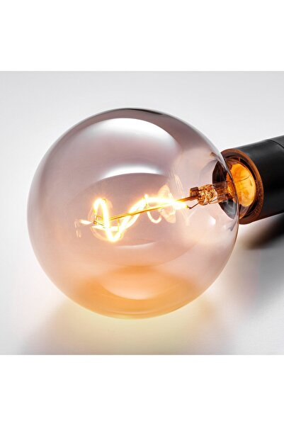 IKEA Pendant Lamp, Black/Globe Grey Clear Glass, 125mm