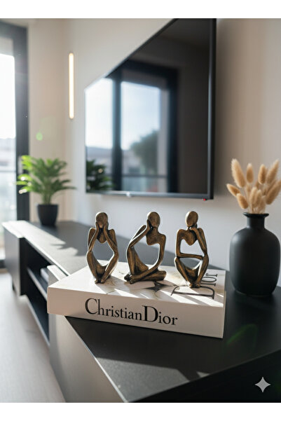 Alba Home Decor Üçlü Düşünen Adam görmedim duymadım bilmiyorum Soyut biblo