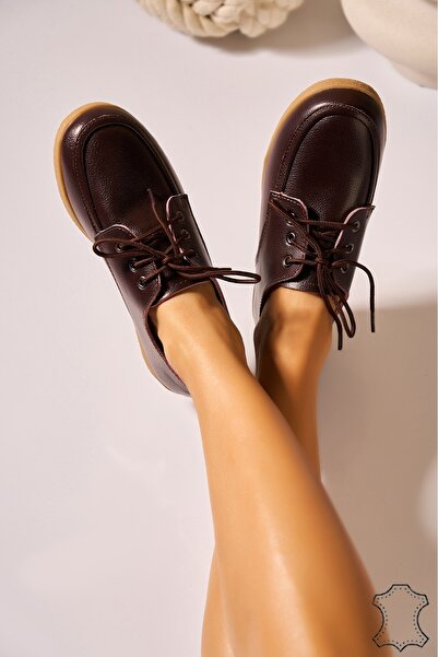 Joana Women's Brown Leather Loafers - Adelyn